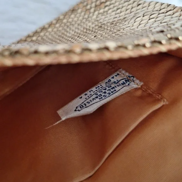 Metallic Gold Evening Clutch with Mesh Detail - Picture 3 of 3